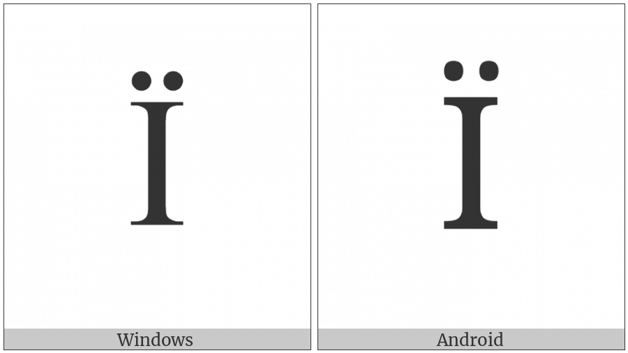 Greek Capital Letter Iota With Dialytika on various operating systems