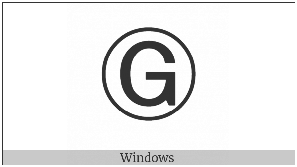 Circled Latin Capital Letter G on various operating systems