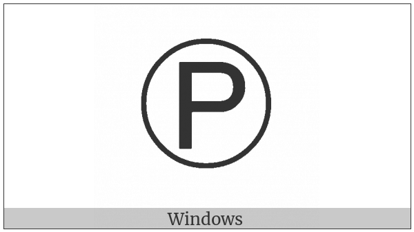 Circled Latin Capital Letter P on various operating systems