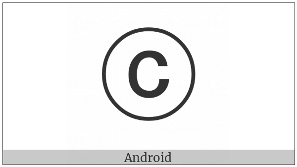 Circled Latin Small Letter C on various operating systems