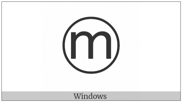 Circled Latin Small Letter M on various operating systems