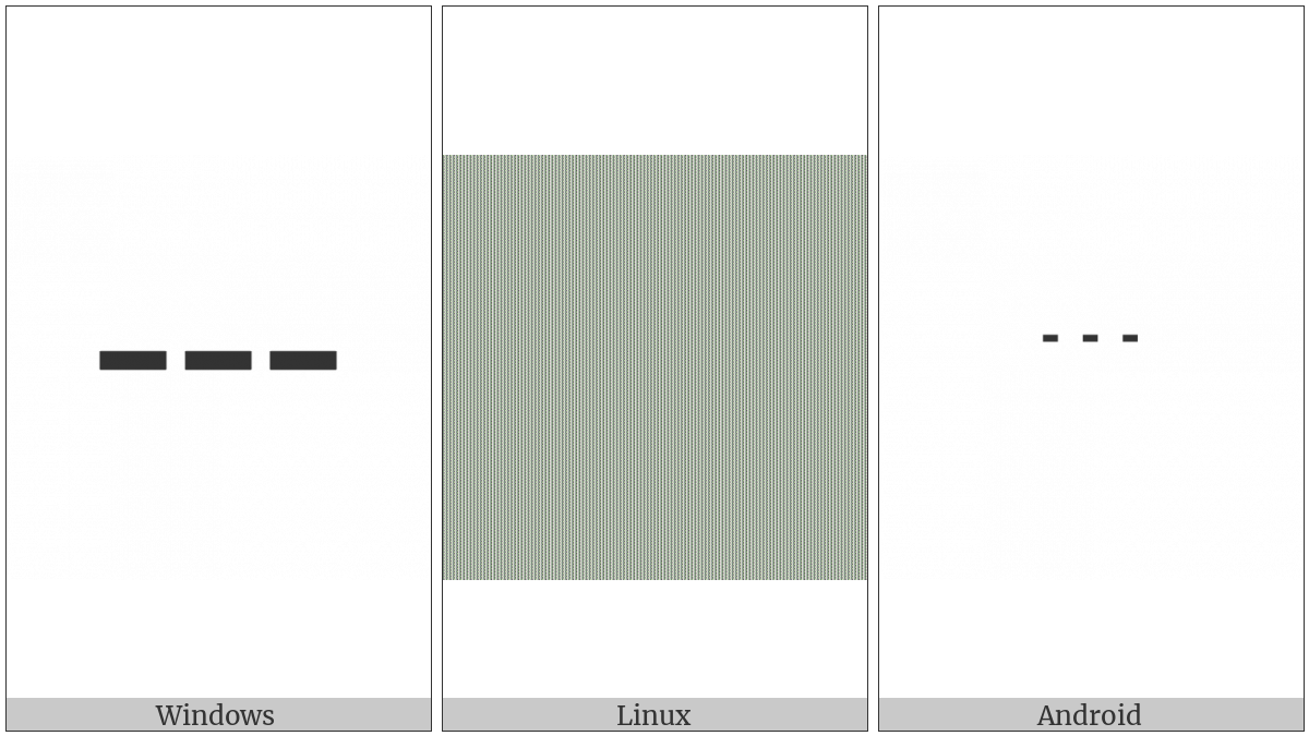 Box Drawings Light Triple Dash Horizontal on various operating systems