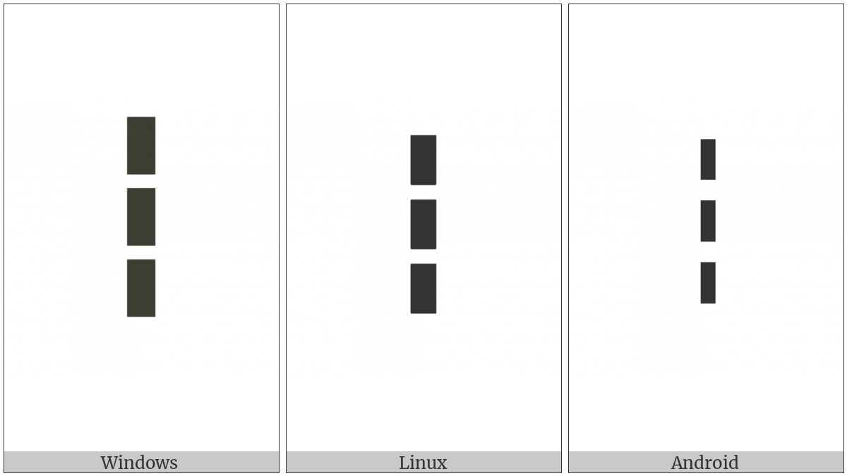 Box Drawings Heavy Triple Dash Vertical on various operating systems