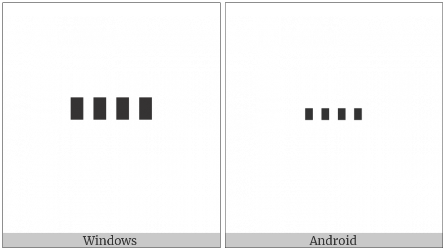 Box Drawings Heavy Quadruple Dash Horizontal on various operating systems