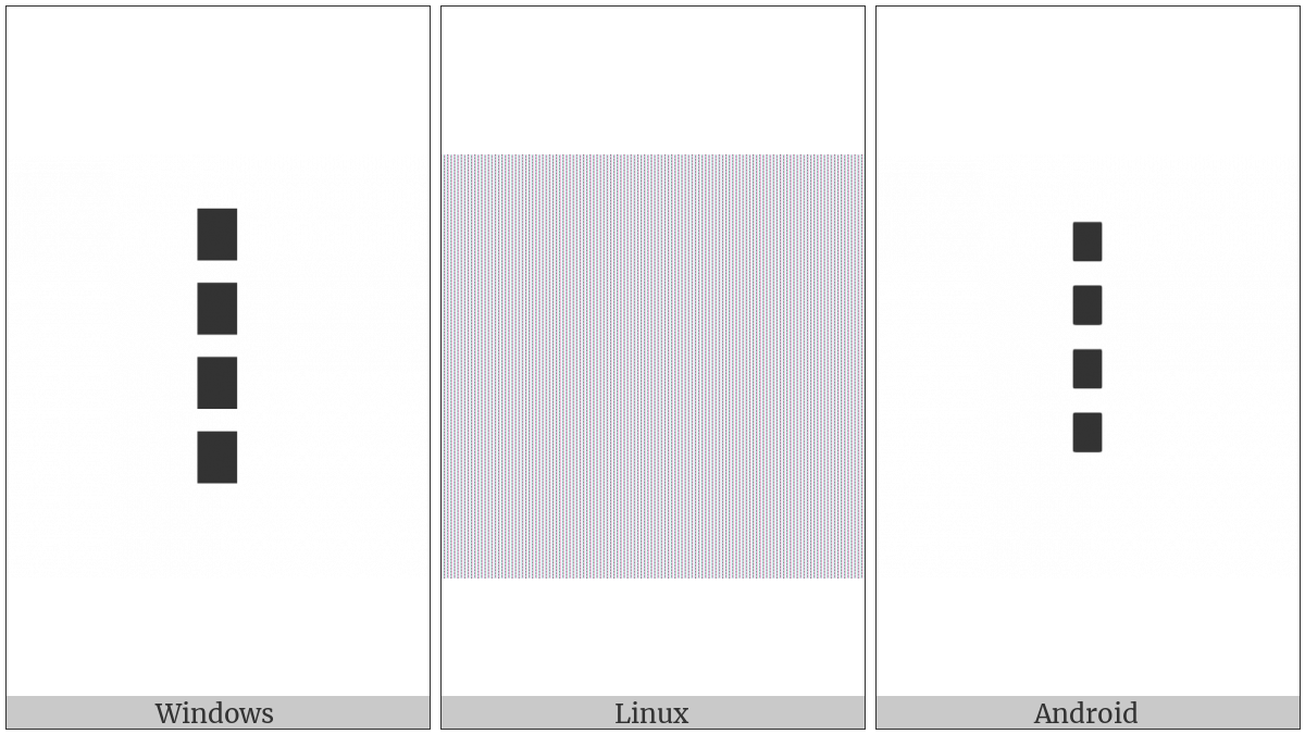 Box Drawings Heavy Quadruple Dash Vertical on various operating systems