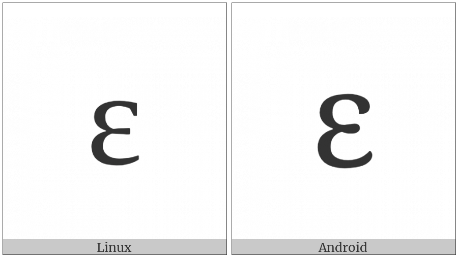 Greek Small Letter Epsilon on various operating systems