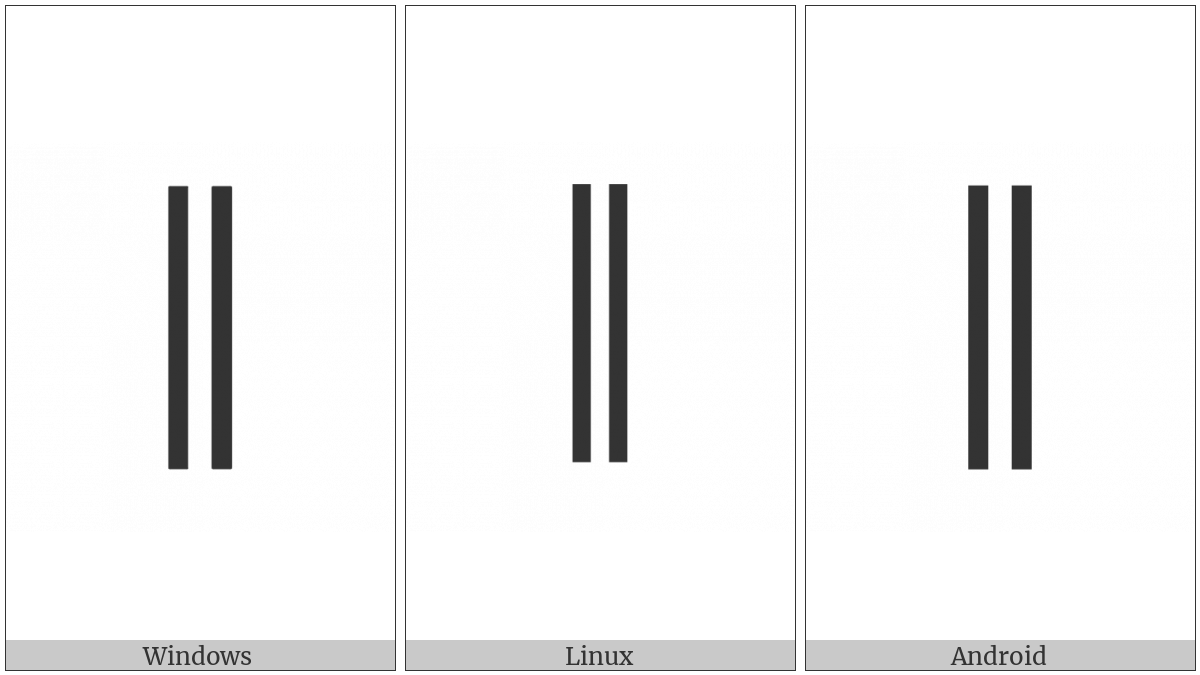 Box Drawings Double Vertical on various operating systems