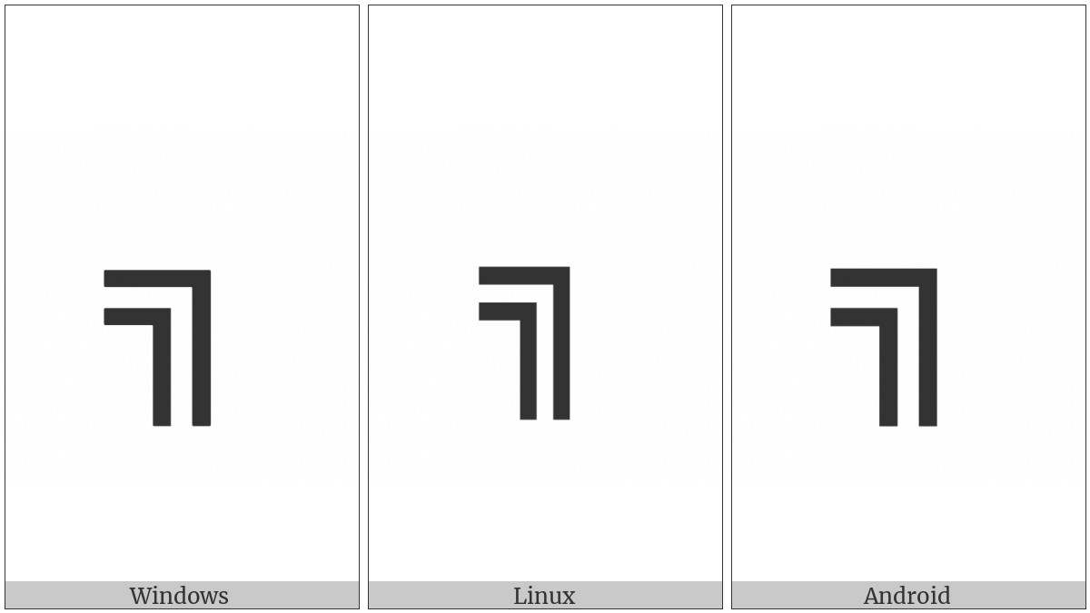 Box Drawings Double Down And Left on various operating systems