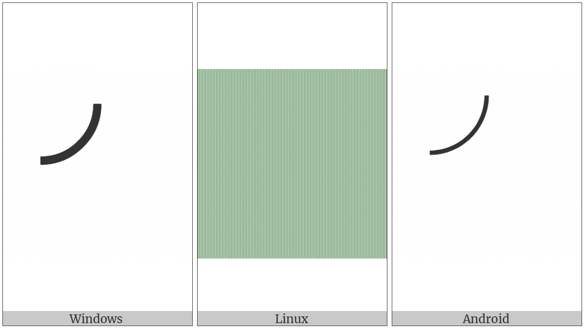 Box Drawings Light Arc Up And Left on various operating systems
