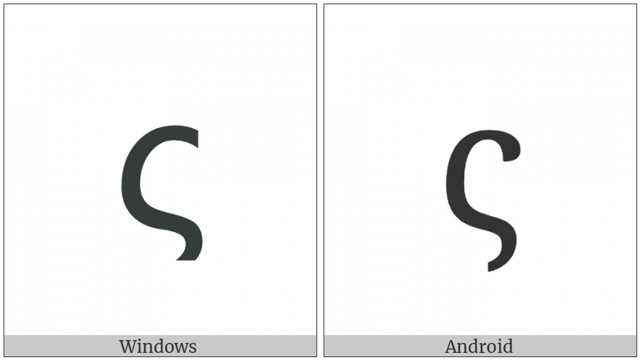Greek Small Letter Final Sigma on various operating systems