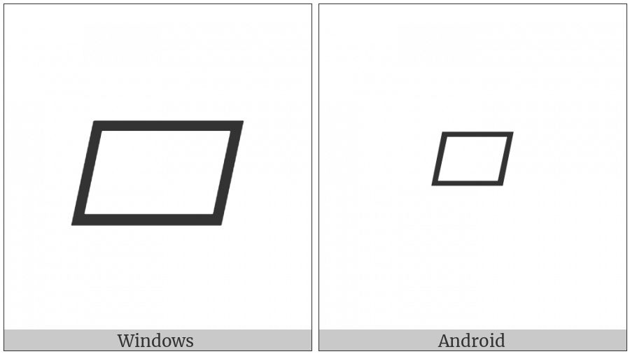 White Parallelogram on various operating systems