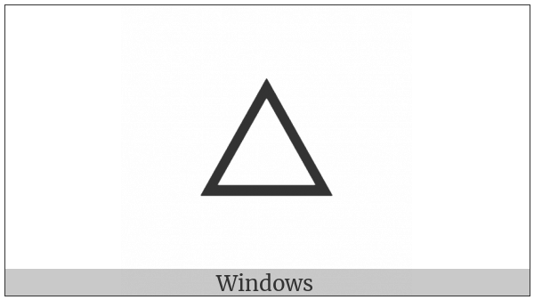 White Up-Pointing Triangle on various operating systems