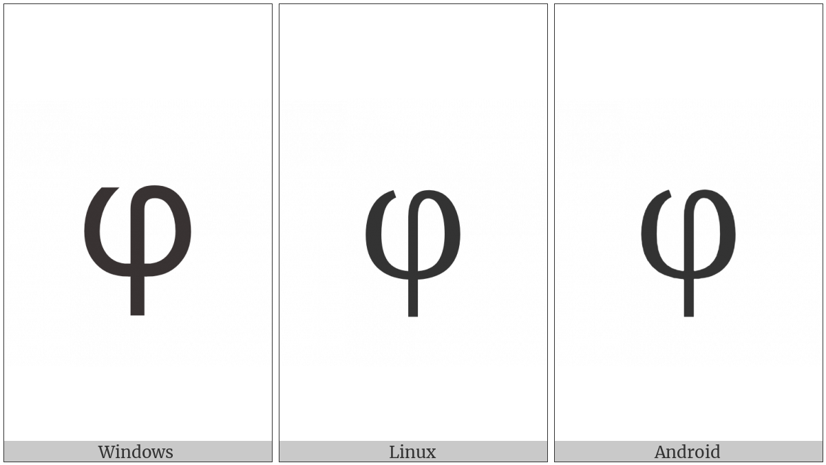 Greek Small Letter Phi on various operating systems