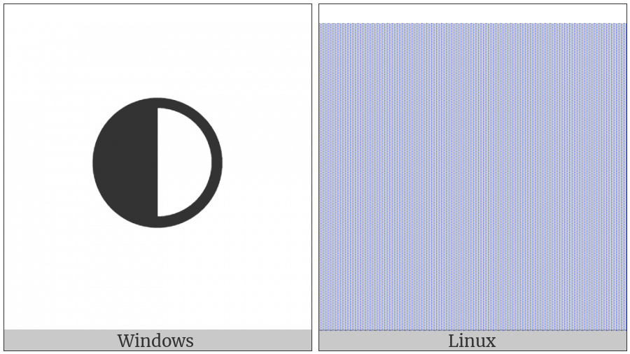 Circle With Left Half Black on various operating systems