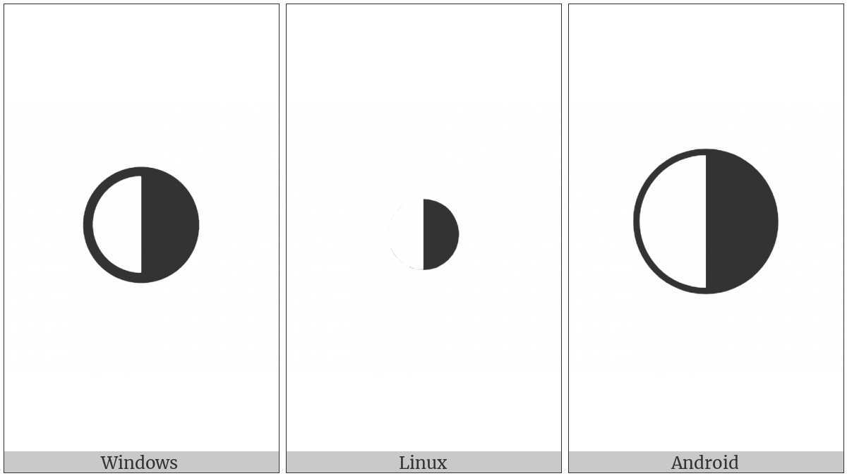 Circle With Right Half Black on various operating systems