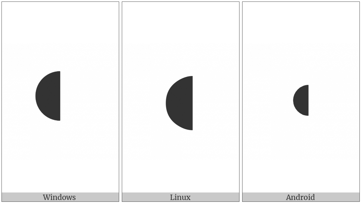 Left Half Black Circle on various operating systems