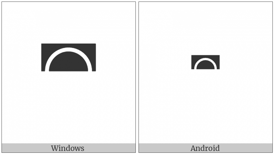 Upper Half Inverse White Circle on various operating systems