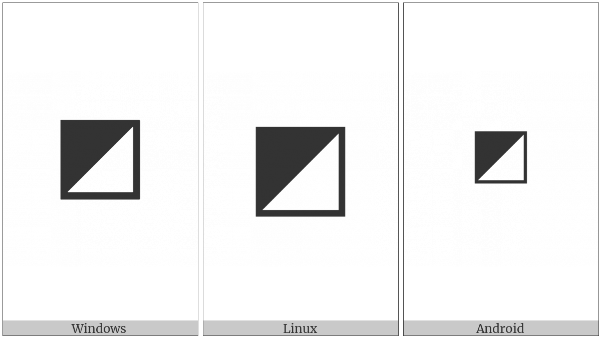 Square With Upper Left Diagonal Half Black on various operating systems