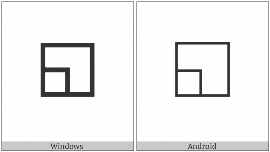 White Square With Lower Left Quadrant on various operating systems