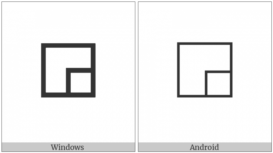 White Square With Lower Right Quadrant on various operating systems