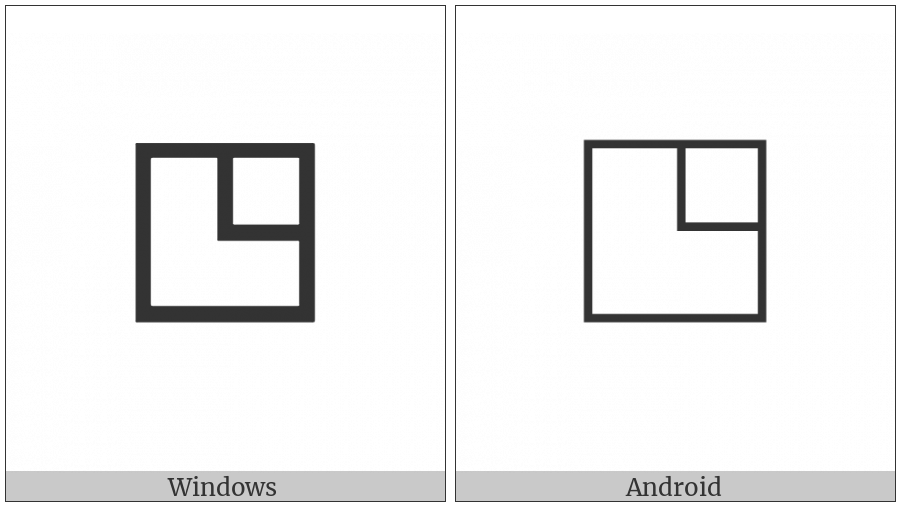 White Square With Upper Right Quadrant on various operating systems