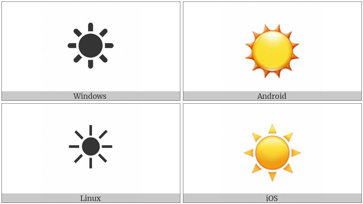 Black Sun With Rays on various operating systems