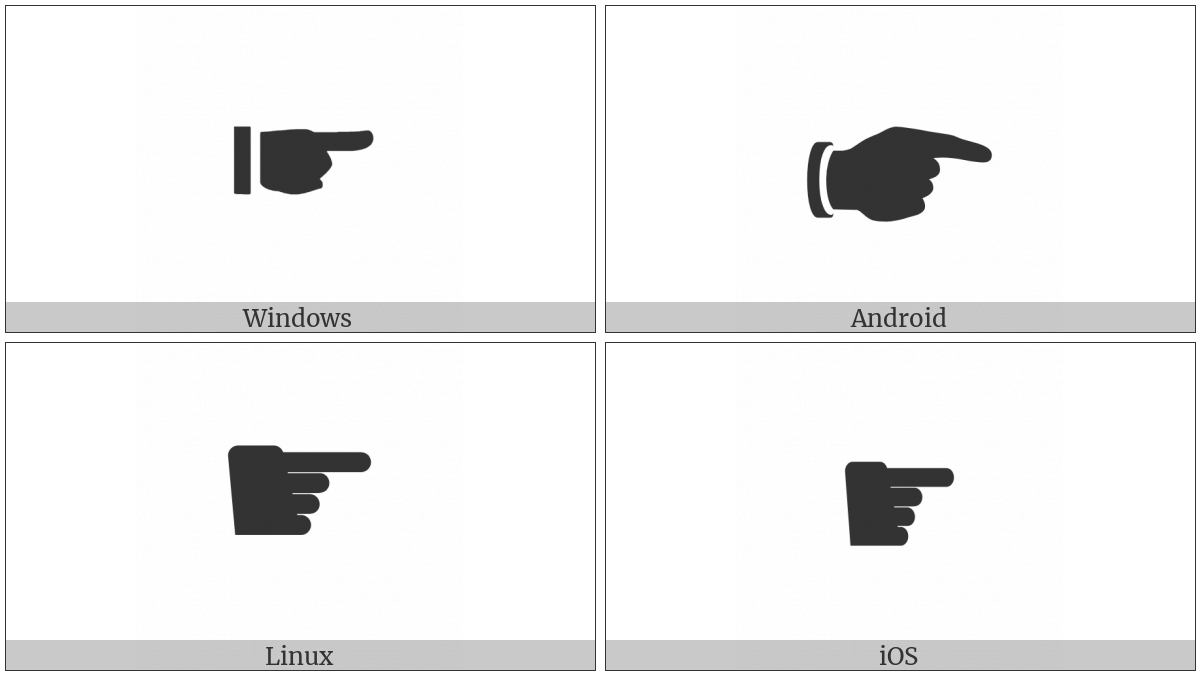 Black Right Pointing Index on various operating systems