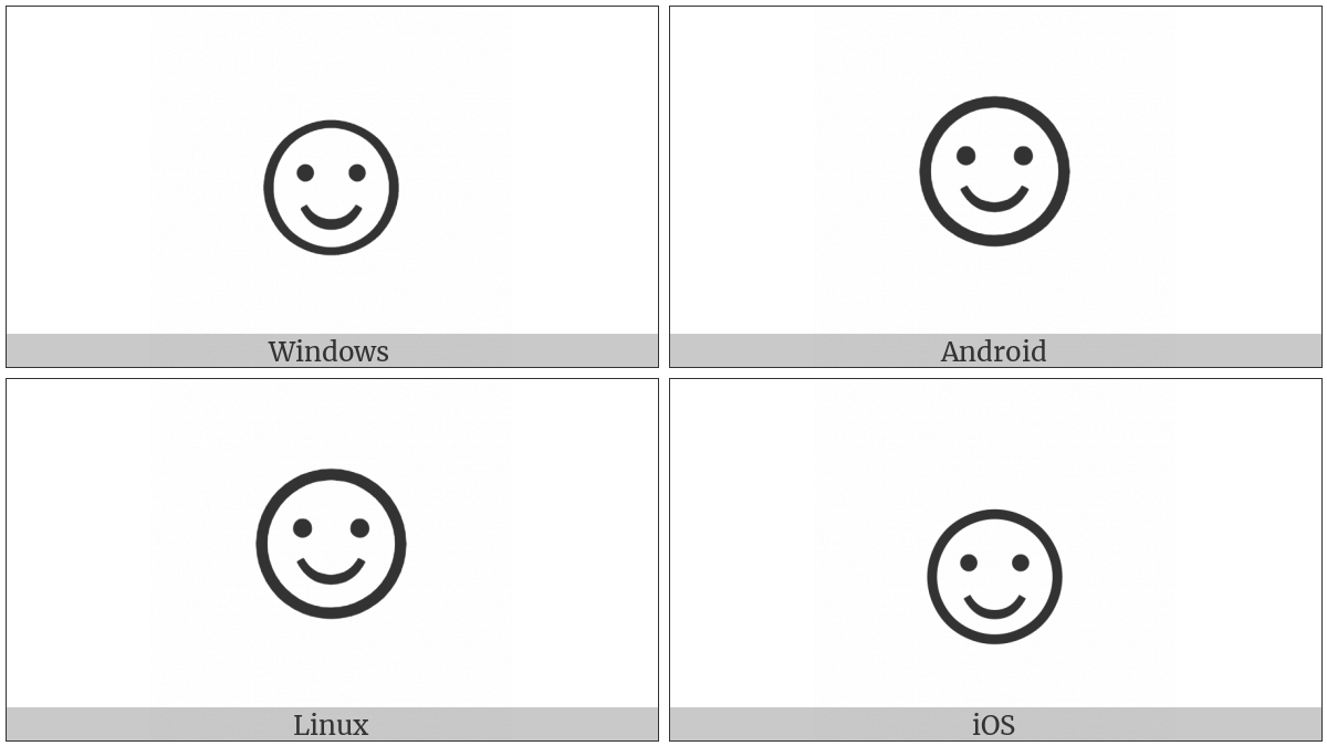 White Smiling Face on various operating systems