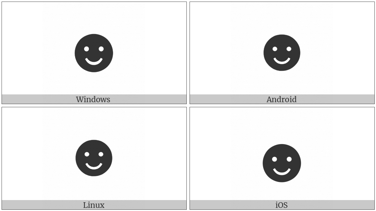 Black Smiling Face on various operating systems