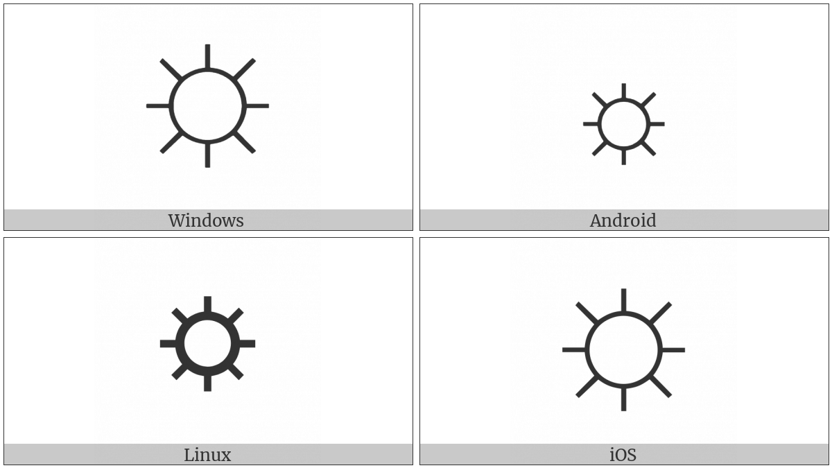 White Sun With Rays on various operating systems