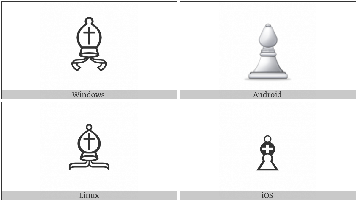 White Chess Bishop on various operating systems