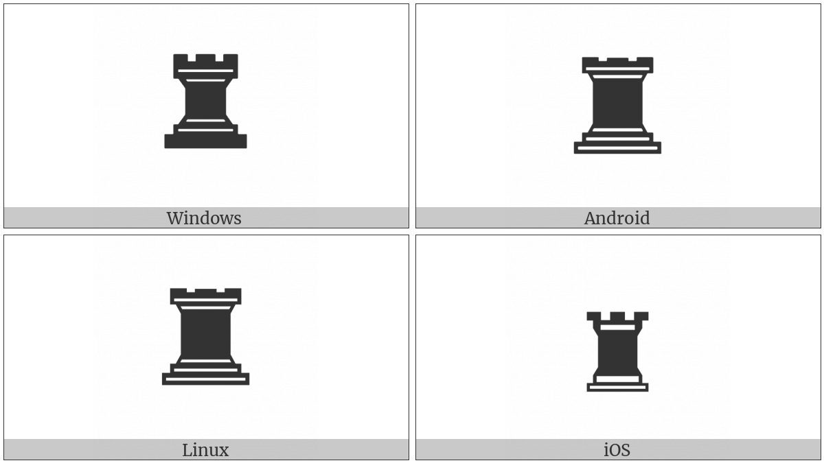 Black Chess Rook on various operating systems