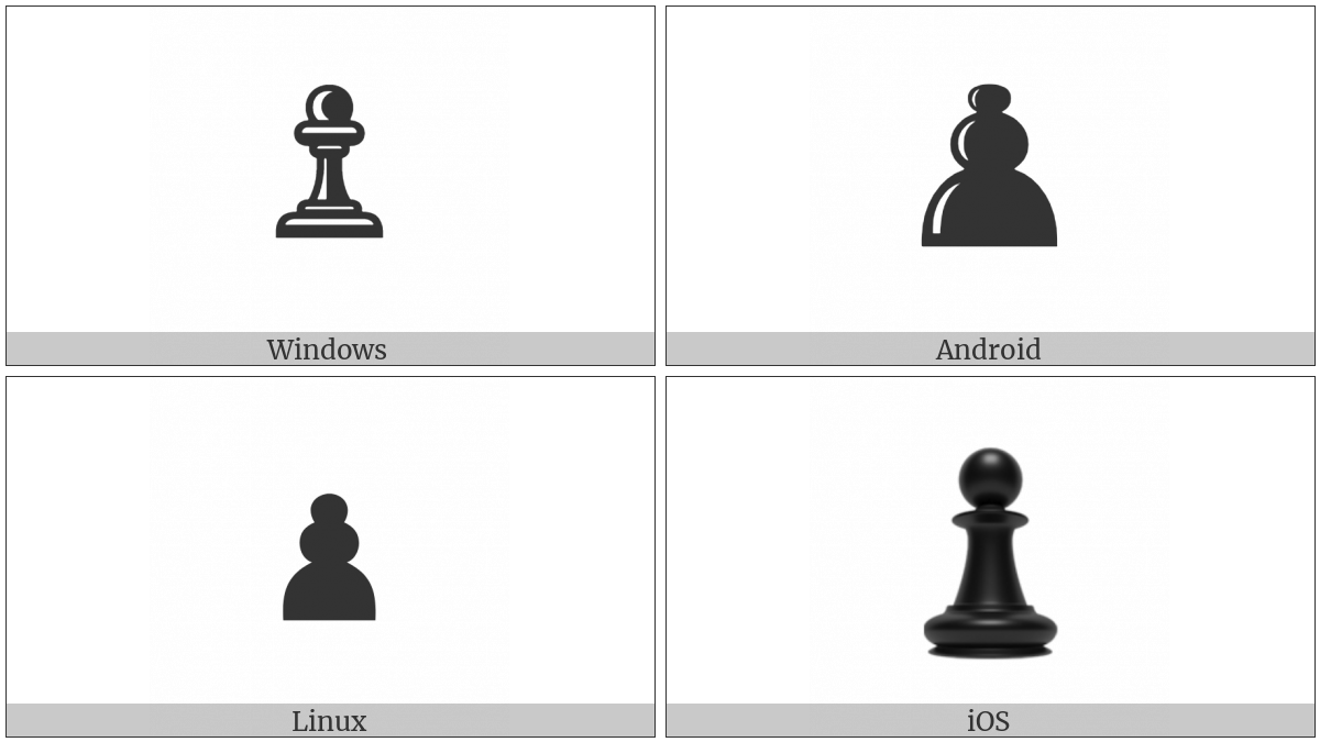Black Chess Pawn on various operating systems