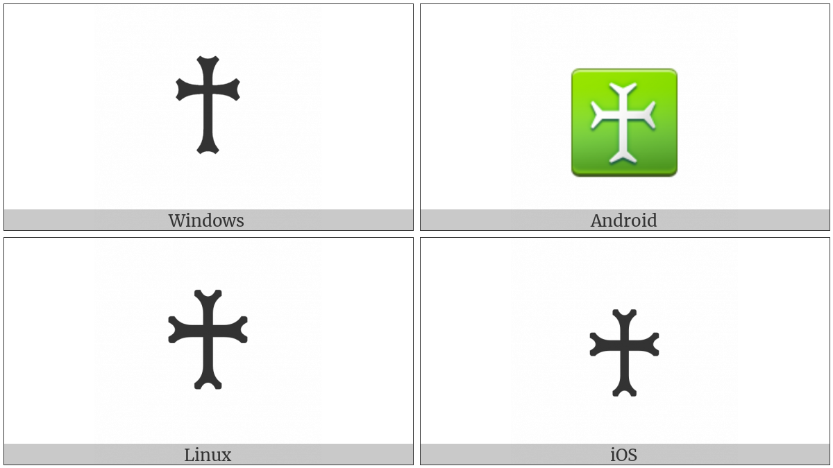 West Syriac Cross on various operating systems