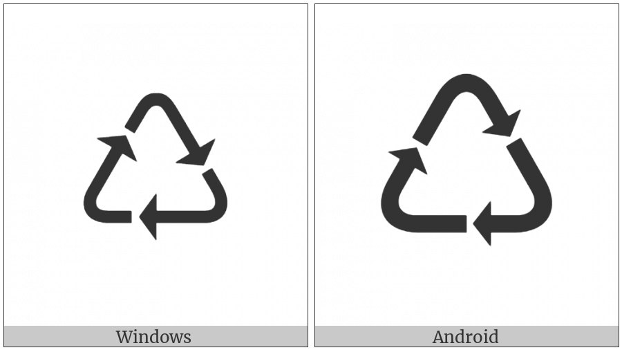 Recycling Symbol For Generic Materials on various operating systems