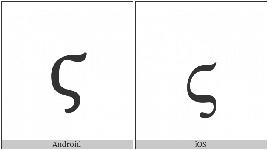 Greek Small Letter Stigma on various operating systems