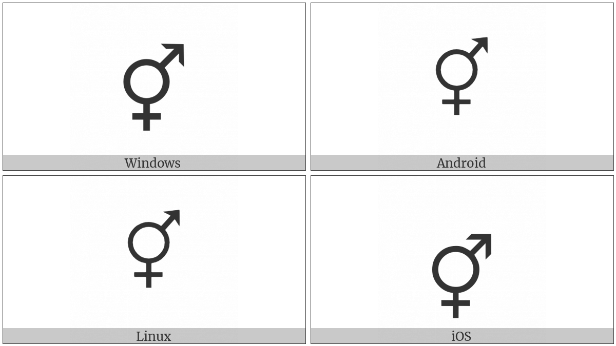 Male And Female Sign on various operating systems