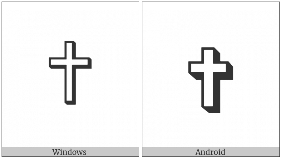 Shadowed White Latin Cross on various operating systems