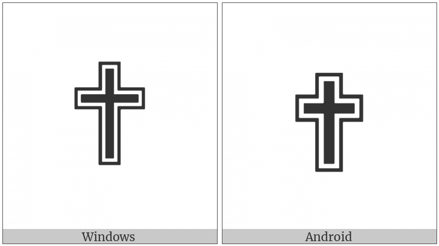 Outlined Latin Cross on various operating systems