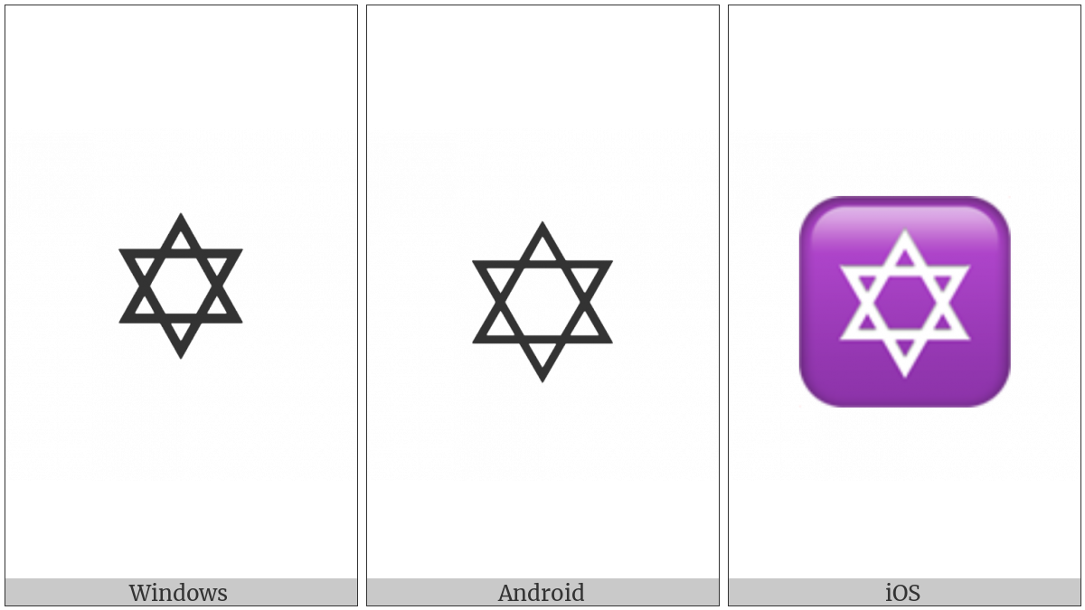 Star Of David on various operating systems