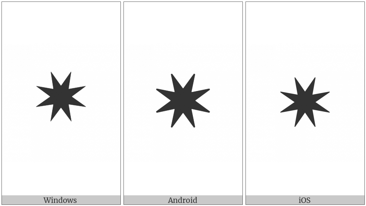 Eight Pointed Rectilinear Black Star on various operating systems