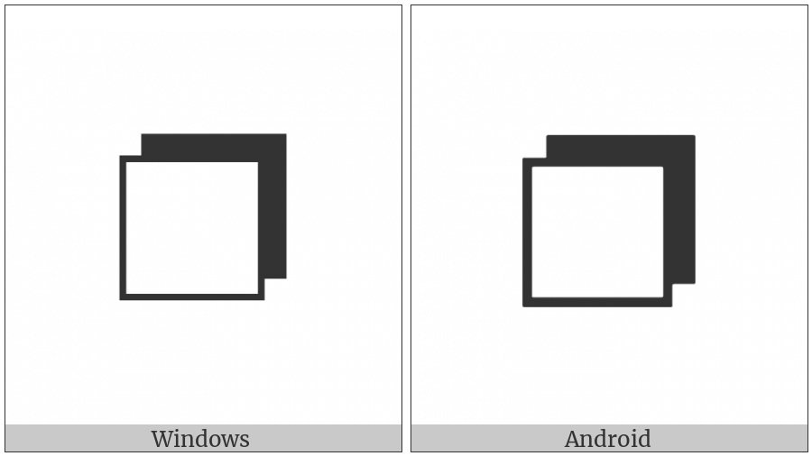 Upper Right Drop-Shadowed White Square on various operating systems