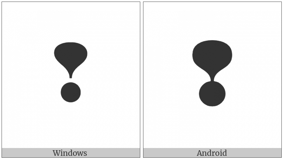 Heavy Exclamation Mark Ornament on various operating systems