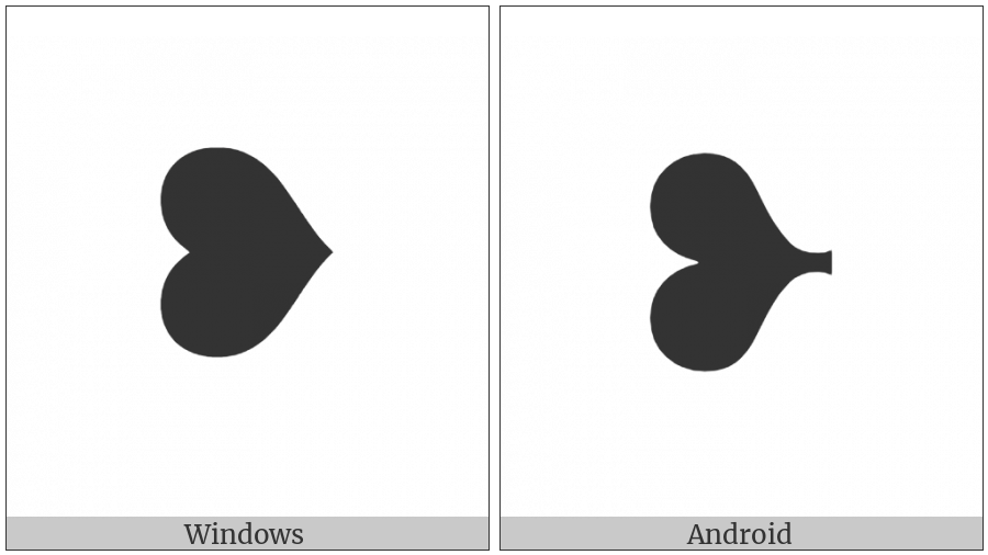 Rotated Heavy Black Heart Bullet on various operating systems