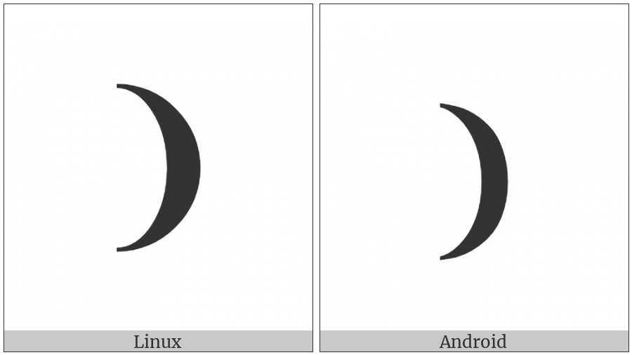 Medium Right Parenthesis Ornament on various operating systems