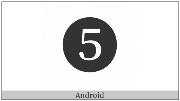 Dingbat Negative Circled Digit Five on various operating systems