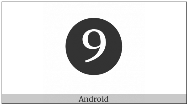 Dingbat Negative Circled Digit Nine on various operating systems