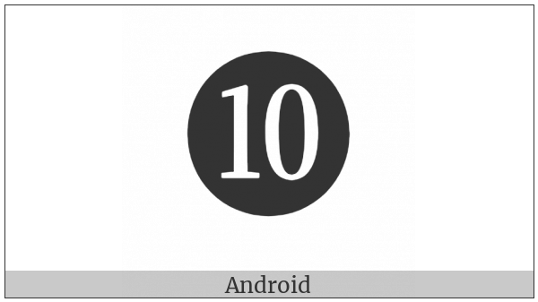 Dingbat Negative Circled Number Ten on various operating systems