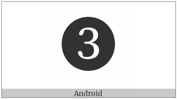 Dingbat Negative Circled Sans-Serif Digit Three on various operating systems