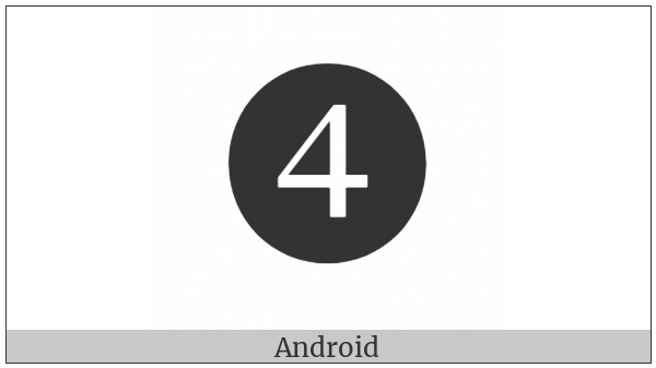 Dingbat Negative Circled Sans-Serif Digit Four on various operating systems